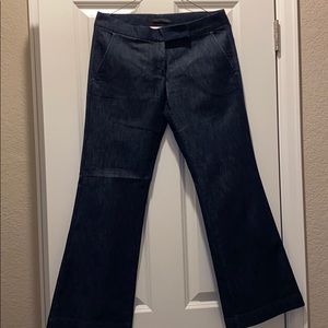 Express dark denim flare jeans